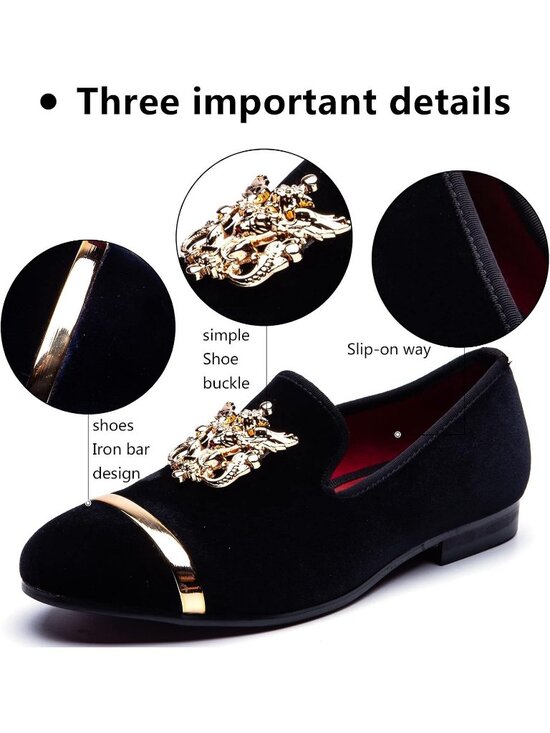 Meijiana Men\'s Black12 Microfiber Loafers Buckle PU Leather Weeding Dress Shoes